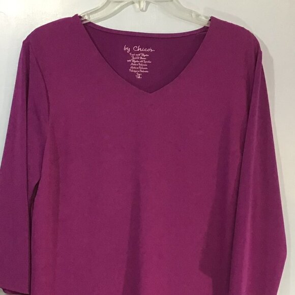 Chico's V-Neck Tunic Blouse Layered Front - Picture 5 of 5